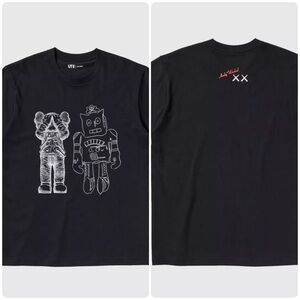 New In Bag Uniqlo Kaws Andy Warhol Graphic Robot Print T-Shirt Black White XXL